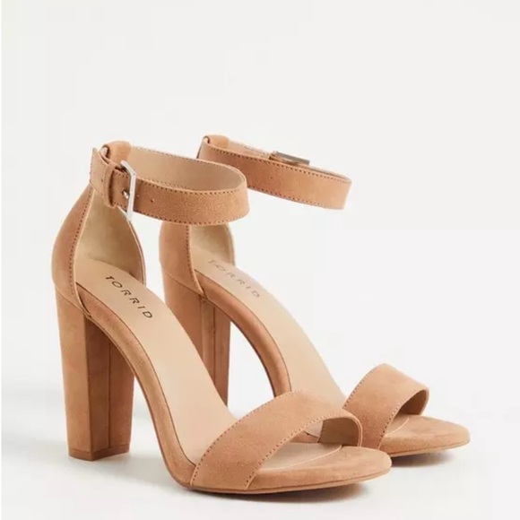 Torrid | Two Strap Tapered Heel Sandal |Tan Sz 11 (WW) - Picture 1 of 4